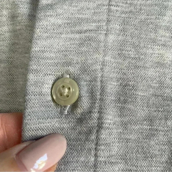 Banana Republic Men’s Gray Performance Knit Button Down stretch size large - Picture 6 of 8